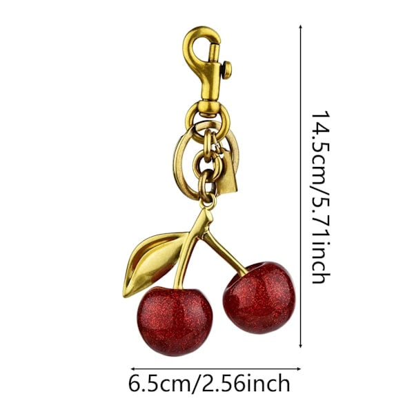 Søt Rød Kirsebær Nøkkelring Kirsebær Veske Charm Søt Kirsebær Charm Hengesmykke For Håndveske Bursdag Nøkkelringer Smykker For Jente Gaver Rød One Size