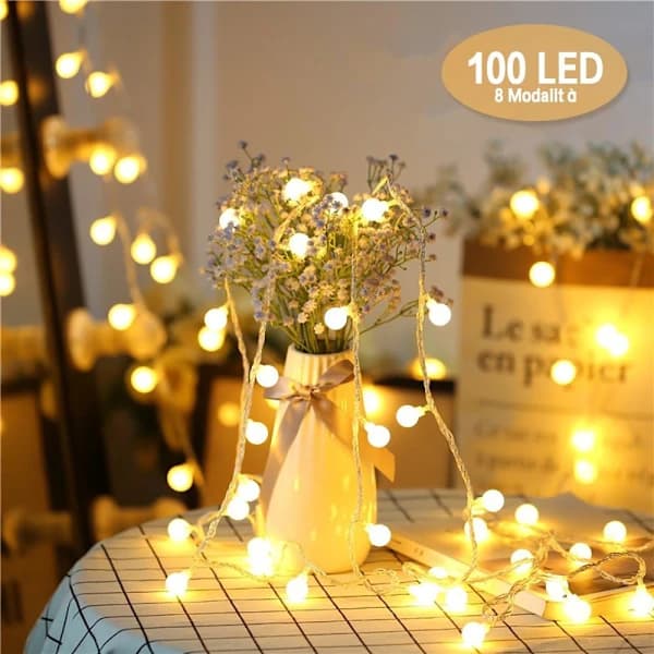 Twinkle Effekt, Batteridrevne Globe Lyslenker, Vanntett Design, Varmhvit LED