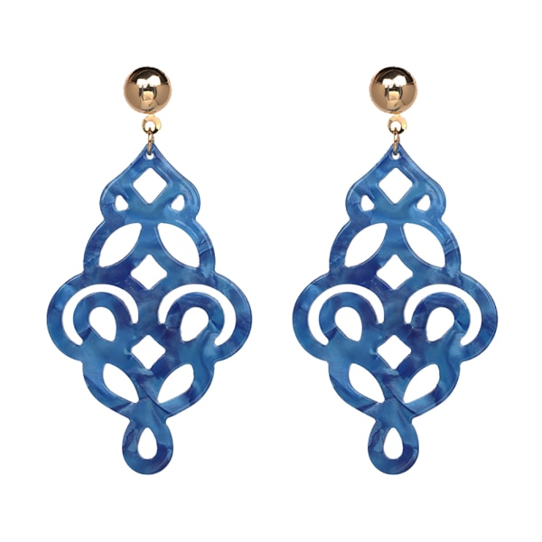 Enkelt design Moderigtigt akrylvedhæng Ørestudse øreringe Dekorationssmykker (blå)