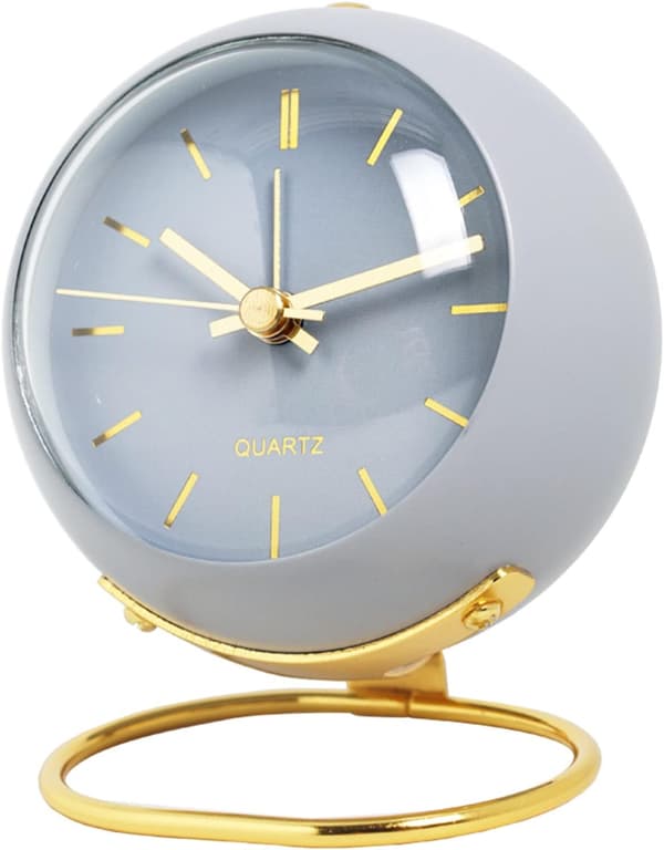 Small Table Clock, European Style Creative Silent Non-Ticking Desk Clock
