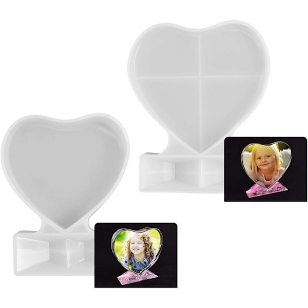 st foto ram form bilde silikon hjerteform krystall harpiks form + 12
