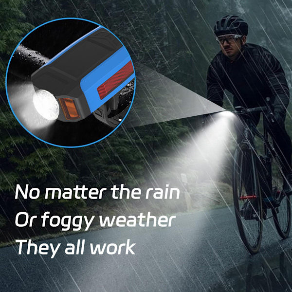 USB-laddning vibrationsinduktionskodmätarlampa elektrisk display kodmätare och elektrisk horn cykelstrålkastare ridhornslampa
