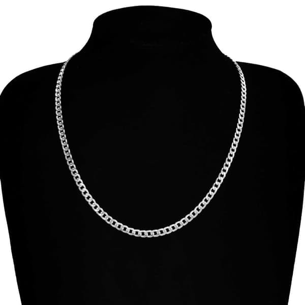 Silver Kedjehalsband Halsband Kedja Länk Silver 4,5mm—pa