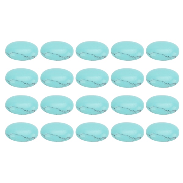 20 STK Naturlig ovale Cabochons med flat rygg 18x13 mm Eggformet turkis for smykkefremstilling av perler