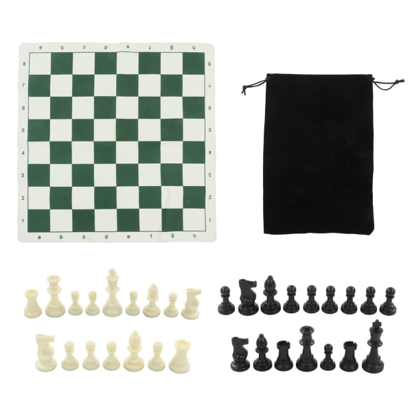 Set PP-shakkinappuloilla keinonahka PU-shakkilaudan sidonta samettilaukku Matkashakkilautapelisetit lapsille