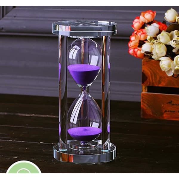 1 stk. transparent krystal timeglas sandur