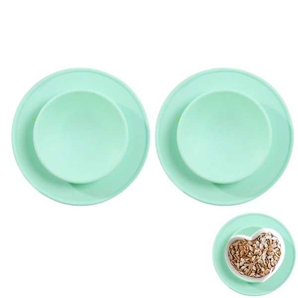 (2-pack) Barnbestick Set Barn Magisk Sugmatta Bärbar Sugproppar Anti-halk Tallrik Skål Bestick Placemat green