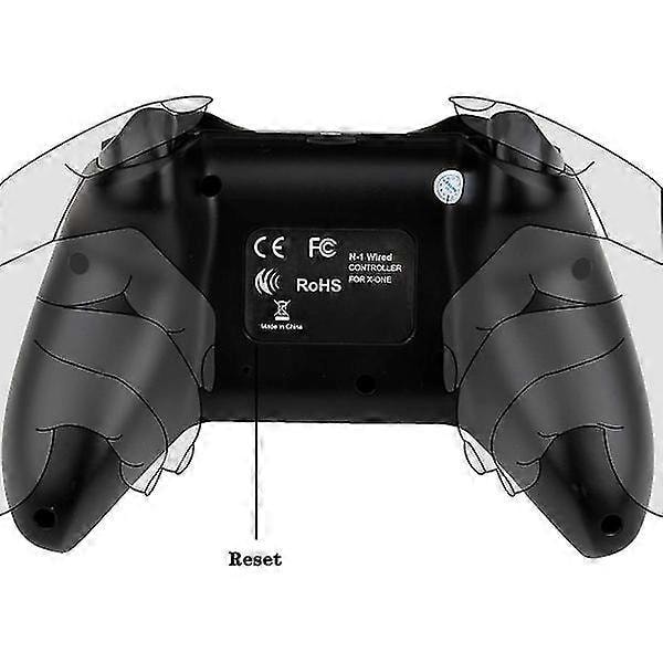 Paris Langaton ohjain Xbox Onelle, Xbox-ohjain 2,4 GHz:n langattomalla adapterilla, Xbox One X/Xbox One S/PS3 ja PC (Musta)