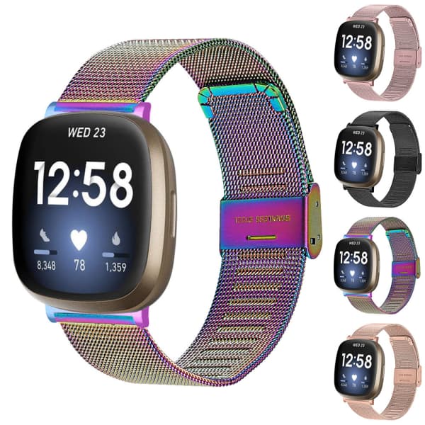 Fitbit Versa 3 armbånd i svart rustfritt stål