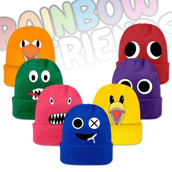Rainbow Friends Strikket hue Kold vinter Varm cap e Game Blue Blue Cherry—PA