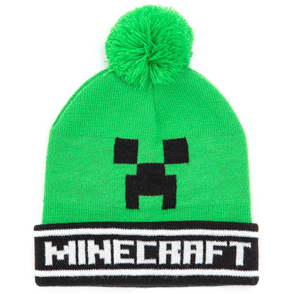 Minecraft Creeper Hette og Hansker Sett One Size Grønn/Svart