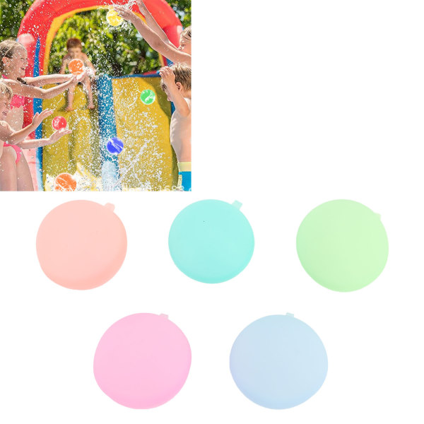 15 st Återanvändbara vattenballonger silikon snabbfyllda vattenbulkvattenballonger för sommarbarn