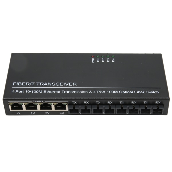 Ethernet optisk svitsj 8 porter 10 100 Mbps Tx1310nm full halv dupleks fibermediekonverter for nettverk 100?240V EU-plugg