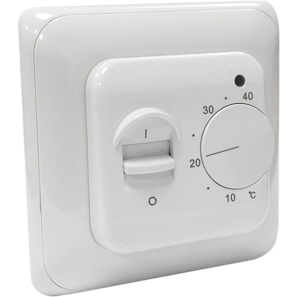 Manuel elektrisk gulvvarmetermostat med AC 220V 16A sonde, mekanisk gulvvarme termostatregulator [Energiklasse A+++]—PA