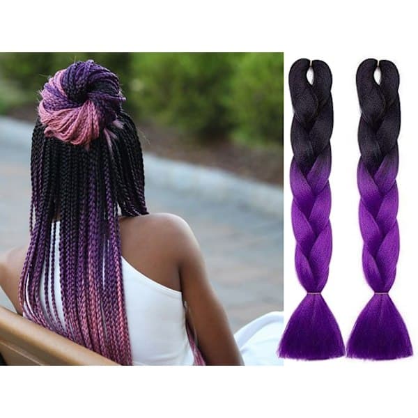 Jumbo Braid / Löst Hår Hårfläta - 60 cm Lila