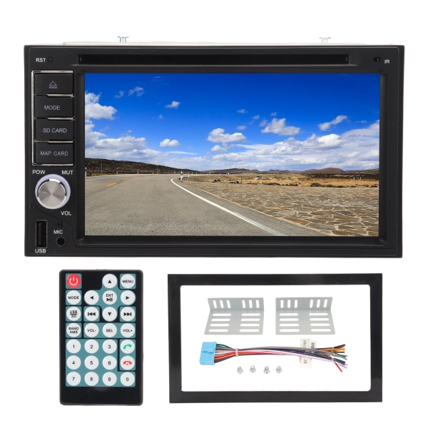 Bil DVD-spiller 6,2 tommers berøringsskjerm LCD håndfri kontroll Voice Wakeup Bilspilleskjerm for kjøremusikk GPS