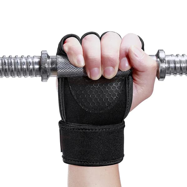 Träningshandskar med integrerad handledsrem, halkfria handskydd för powerlifting pull-ups