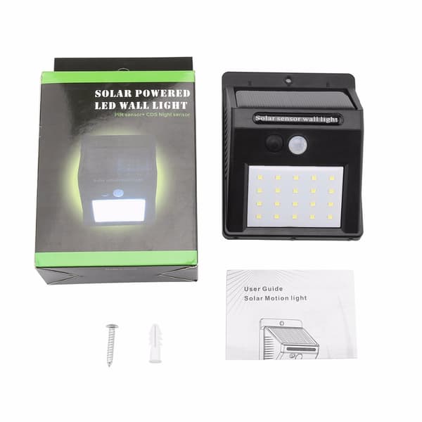 Solcelle-LED-lampe med bevegelsessensor