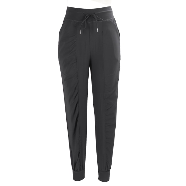 Kvinder Sports Fitness joggers Polyester Løse afslappede joggingbukser med lommer til løb (grå) M