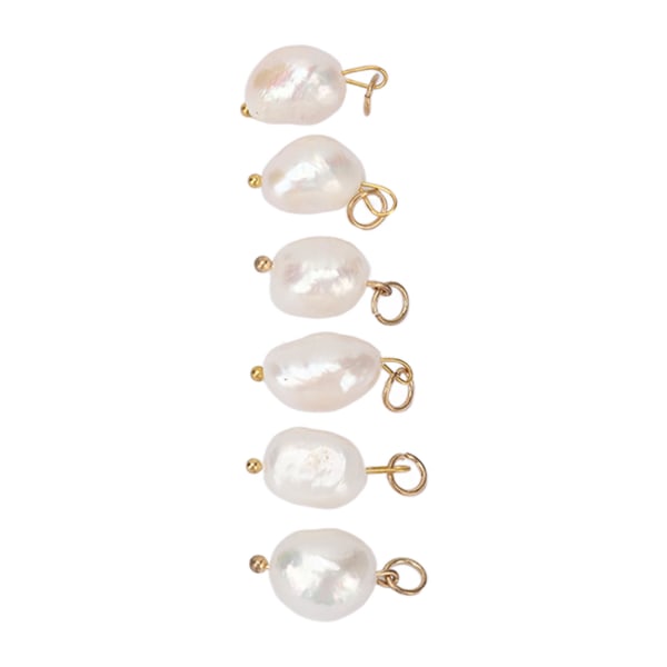 6 stk barok perle vedhæng Ferskvands kulturperler til øreringe Halskæde Dingle nøglering gør DIY lille størrelse