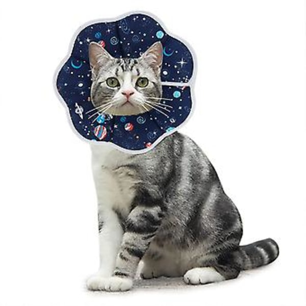 Katt Halsband Anti-Bite Justerbart Skydd Bekväm Kon Återhämtningshalsband För Katter Och Valpar, blå