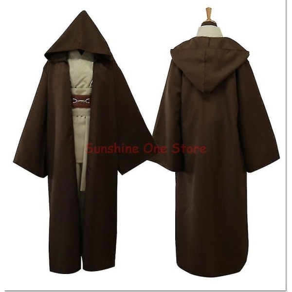 Star Wars Cosplay Kostym Anakin Skywalker Replika Jedi Robe Fantasia Man Halloween Cosplay Jedi Kostym För Män Plus Storlek 4xl M Kaffe Full Set XL Coffee Full Set XL