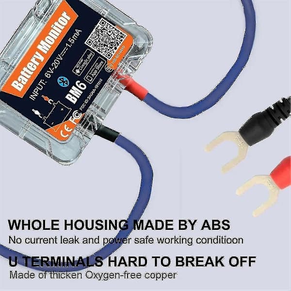 Trådløs Bluetooth 12V Batterimonitor BM6 med App for Batteritilstand og Batteritest