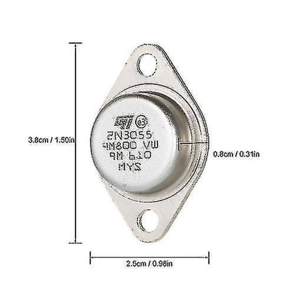 5 stk. højkvalitets 2N3055 effekttransistorer