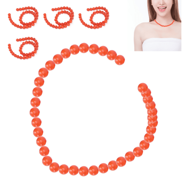 5 stk 8 mm runde perler Tilbehør til å lage smykker DIY-tilbehør til å lage smykker rødt