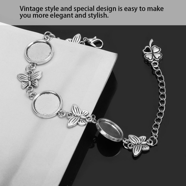 Gör-det-själv vintage justerbart halvfabrikat armband som gör smycketillbehör (Typ C)