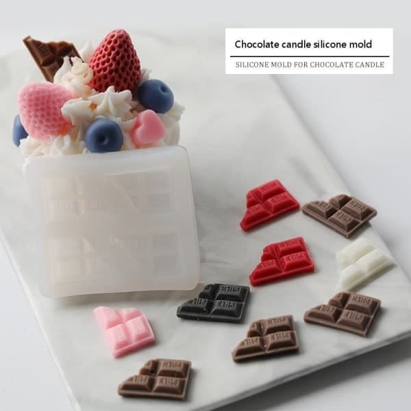 Lysforme lys stearinlys DIY støbeforme i silikoneform MJ10 Chokolade