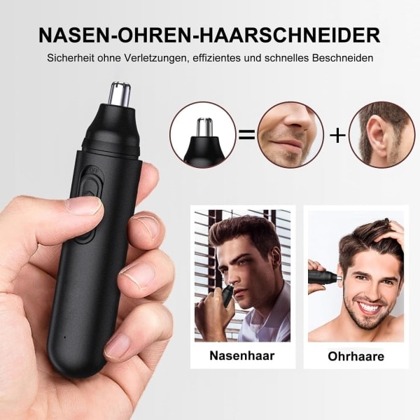 Genopladelig øre- og næsehårstrimmer til mænd og kvinder - Smertfri næsetrimmer - USB Elektrisk hårfjerning - Næsehårstrimmer（PA）