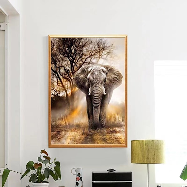 Timanttimaalaus DIY 5D Diamantmålning - 30x40cm-elefant - korkealaatuinen