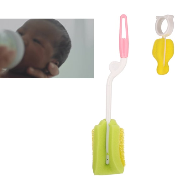 Nyfödd flaskborsterengöring Roterande PP bärbar spädbarnssvamp Bröstvårtflaskborste för baby