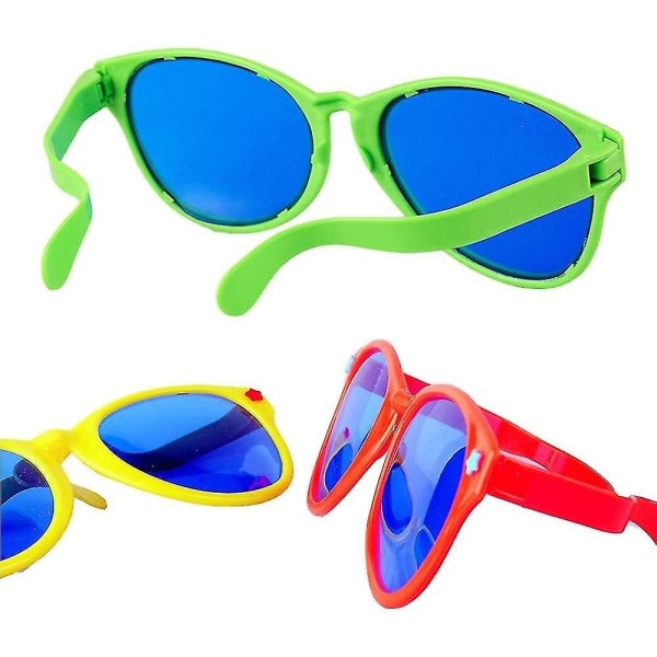 6 dele Jumbo Solglasögon Plast Farveglada Jumbo Glasögon For Beach Costume Fancy