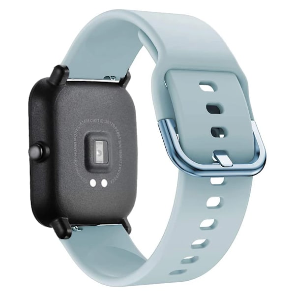 20mm 22mm Urrem Til Amazfit GTS 2/3/4 Mini Band GTR 2/3/4 42mm Silikon Armbånd Armbånd Til Amazfit Bip Band Tilbehør Lyseblå