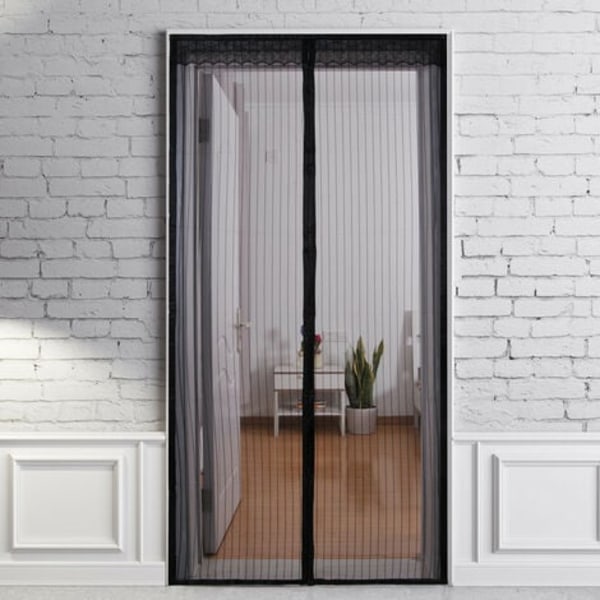Insektsnät dörrgardin Magnetisk Dörr Myggnät 80x210cm Magnetisk Svart.pa