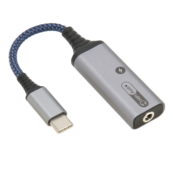 USB C til 3,5 mm hovedtelefon- og opladeradapter 2 i 1 Type C til Aux-lydstik og PD 60 W hurtigopladningssplitterkabel