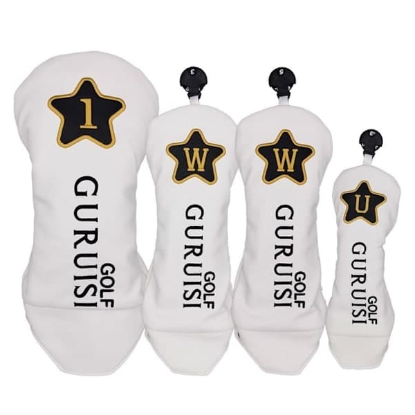 Golf Woods Headcovers Golfklubbhuvudskydd VIT 2 2 Vit 2-2