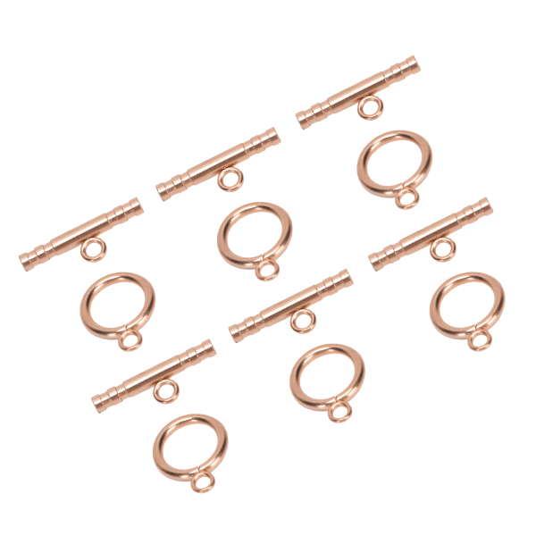 Rustfritt stål, runde vippelåser TBar-låser for halskjede smykker å lage rosegull