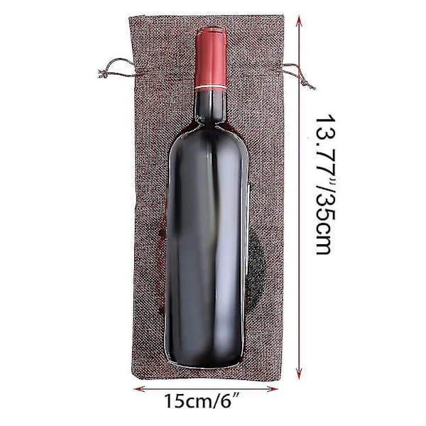 1 till 10 Jutesäckar för Vin Blindprovning Dragsko Dragsko Ficka Flaskor Ärmar blue
