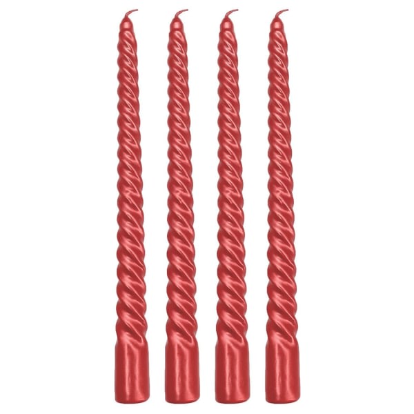4st Twist Taper Candle Spiral Taper Candles Twisted Long Candles Vax till middag Red