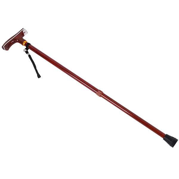 Multifunctional Telescopic Metal Flashlight Lightweight Walking Stick (Pink)