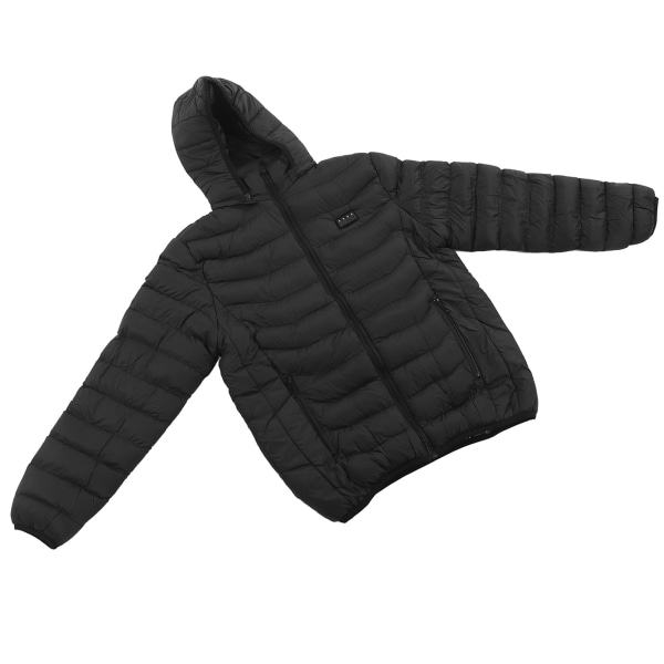 19 Zone Slim Fit opvarmet jakke med aftagelig hætte Vandtæt åndbar opvarmet hættetrøjejakke til mænd Kvinder Sort S