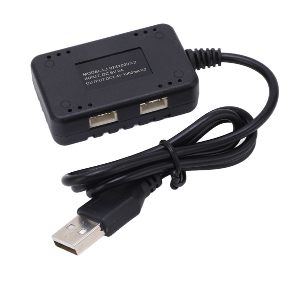 2 i 1 7,4V LiPo batteribalanselader Plast USB-lader med indikatorlys for Wltoys RC-biler og -båter
