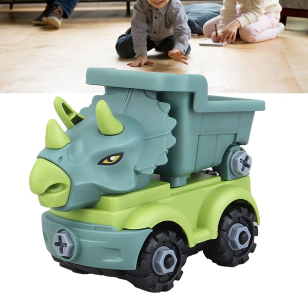Dinosaurtema Barn Byggekjøretøy Scene Simulering DIY Montering Engineering Lastebiler Leker Transportkjøretøy