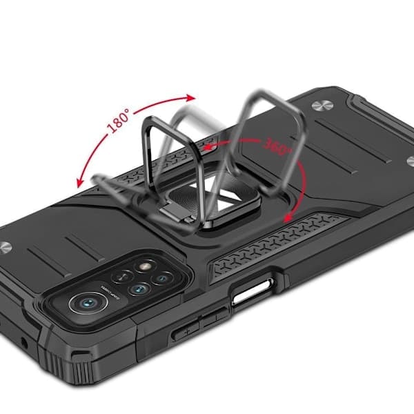 Armeret etui + magnetisk holder Mi Poco M4 Pro 5G / Redmi Note 11 5G Ring Armor sort