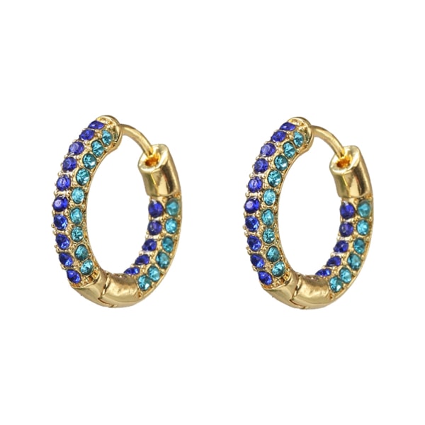 1 par kvinder pige rund form vedhæng øreringe Rhinestone dekoration smykker gave blå