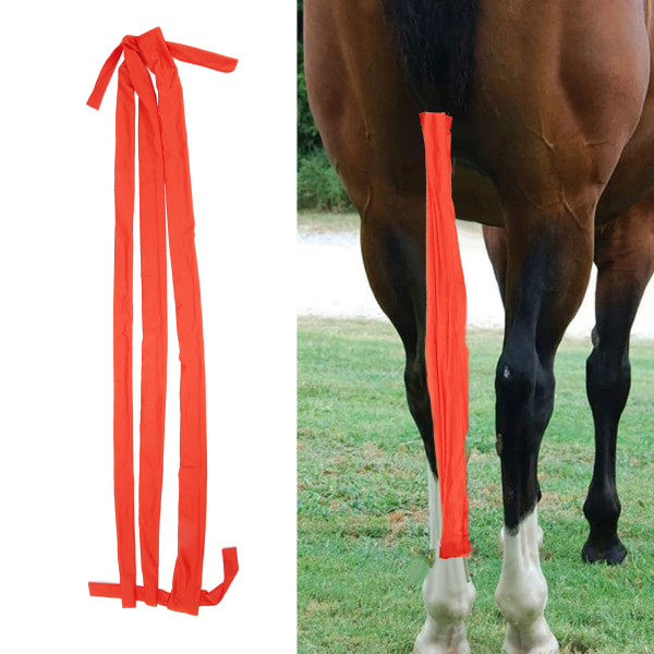 Horse Tail Wrap Multifunktionell 3 Tube Horse Tail Guard Lättvikt Andas svansväska för Home Farm Röd