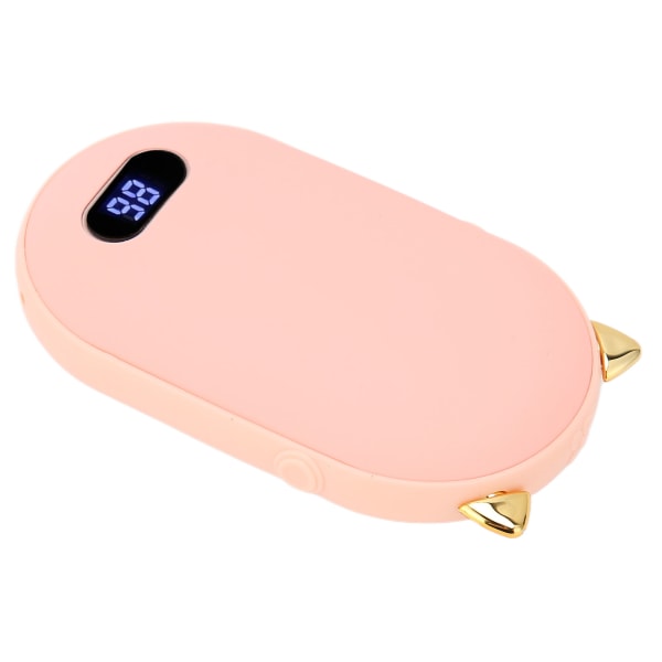 Elektrisk håndvarmer USB Oppladbar 2-temperaturgir Dobbeltsideoppvarming Multifunksjonell Power BankPink